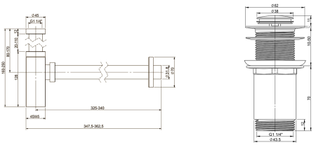 Набор 2 в 1 Vimarr Drainage 5180054502, сифон для раковины, донный клапан без перелива, розовое золото