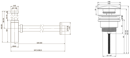 Набор 2 в 1 Vimarr Drainage 5180054503, сифон для раковины, донный клапан универсальный, розовое золото