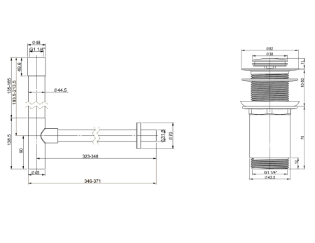 Набор 2 в 1 Vimarr Drainage 5180064002, сифон для раковины, донный клапан без перелива, золото