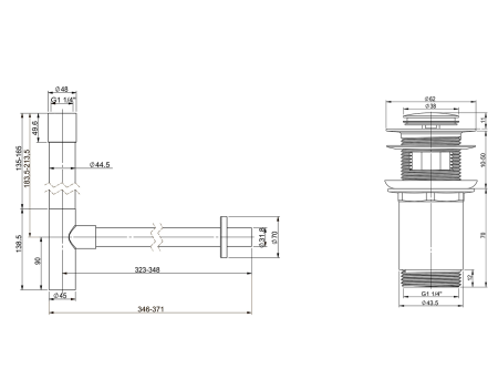 Набор 2 в 1 Vimarr Drainage 5180064501, сифон для раковины, донный клапан с переливом, розовое золото