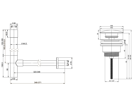 Набор 2 в 1 Vimarr Drainage 5180064503, сифон для раковины, донный клапан универсальный, розовое золото