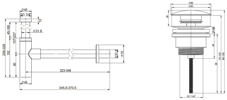 Набор 2 в 1 Vimarr Drainage 5180074503, сифон для раковины, донный клапан универсальный, розовое золото