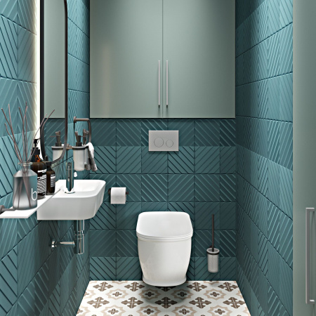 Комплект 6 в 1 Lavinia Boho Bell Pro Rimless 77040048, премиум со стеклянной черной клавишей, инсталляцией и унитазом