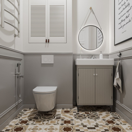 Комплект 6 в 1 Lavinia Boho Biore Compacto Rimless 77040093, премиум со стеклянной белой клавишей, инсталляцией и унитазом