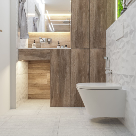 Комплект 6 в 1 Lavinia Boho Biore Rimless 77040105, премиум со стеклянной белой клавишей, инсталляцией и унитазом