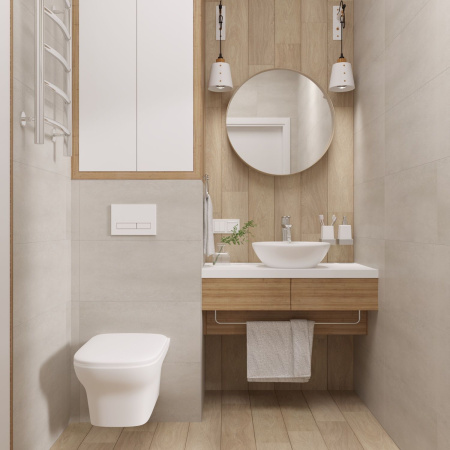 Комплект 6 в 1 Lavinia Boho Bristol Rimless 77040114, премиум с пластиковой серебристой клавишей, инсталляцией и унитазом