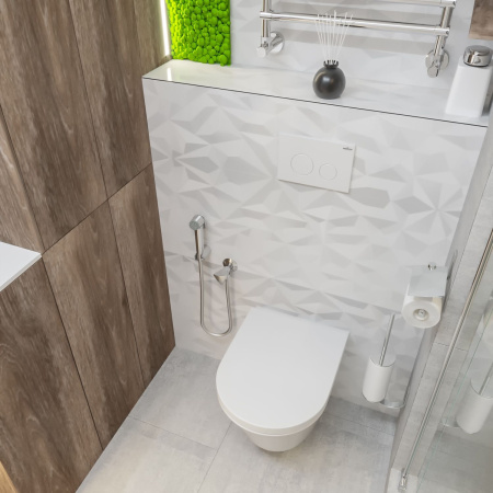 Комплект 6 в 1 Lavinia Boho Biore Rimless 77050185, премиум с пластиковой белой клавишей, удлиненным крепежом, инсталляцией и унитазом