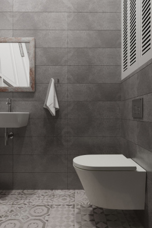 Комплект 6 в 1 Lavinia Boho Biore Rimless 77050187, премиум с пластиковой серой клавишей, удлиненным крепежом, инсталляцией и унитазом