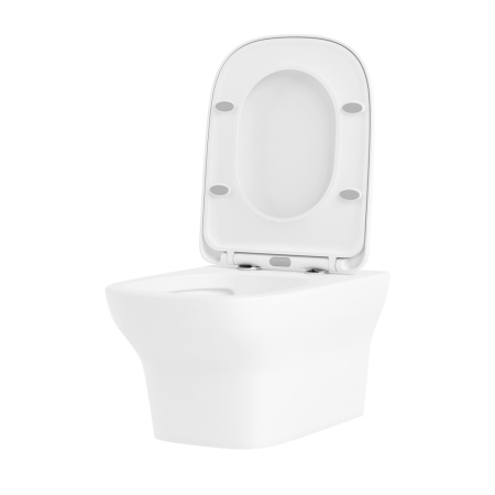 Комплект 6 в 1 Lavinia Boho Bristol Rimless 77050198, премиум с пластиковой серебристой клавишей, удлиненным крепежом, инсталляцией и унитазом