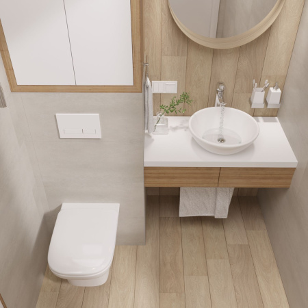 Комплект 6 в 1 Lavinia Boho Bristol Rimless 77050196, премиум с пластиковой черной клавишей, удлиненным крепежом, инсталляцией и унитазом