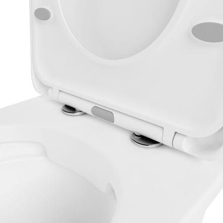 Комплект 6 в 1 Lavinia Boho Bristol Rimless 77050202, премиум со стеклянной черной клавишей, удлиненным крепежом, инсталляцией и унитазом