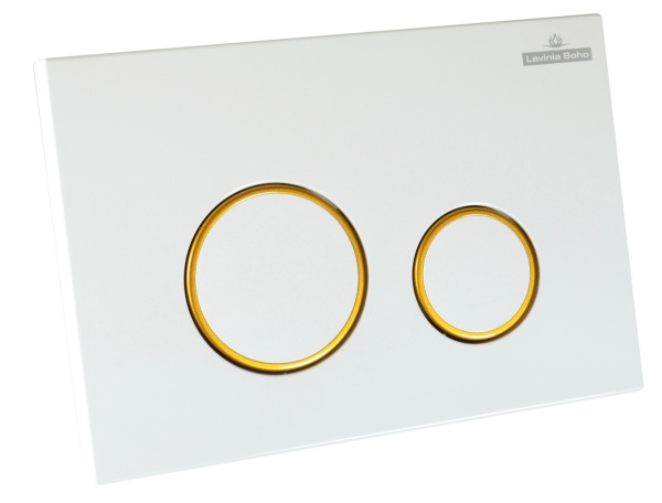 Комплект 6 в 1 Lavinia Boho Aveo Rimless 75110251, премиум с пластиковой бело-золотистой клавишей, инсталляцией и унитазом