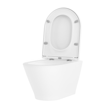 Комплект 6 в 1 Lavinia Boho Elegant Rimless 87561081, премиум с пластиковой бело-золотистой клавишей, инсталляцией и унитазом