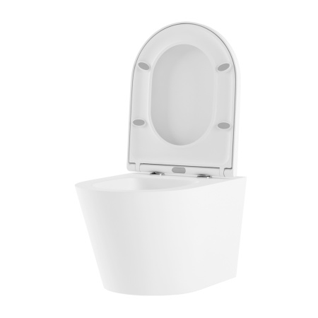 Комплект 6 в 1 Lavinia Boho Biore Rimless 75110184, премиум с каменной черно-серой клавишей, инсталляцией и унитазом