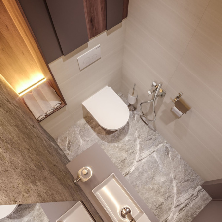 Комплект 6 в 1 Lavinia Boho Biore Rimless 75110178, премиум со стеклянной черно-коричневой клавишей, инсталляцией и унитазом