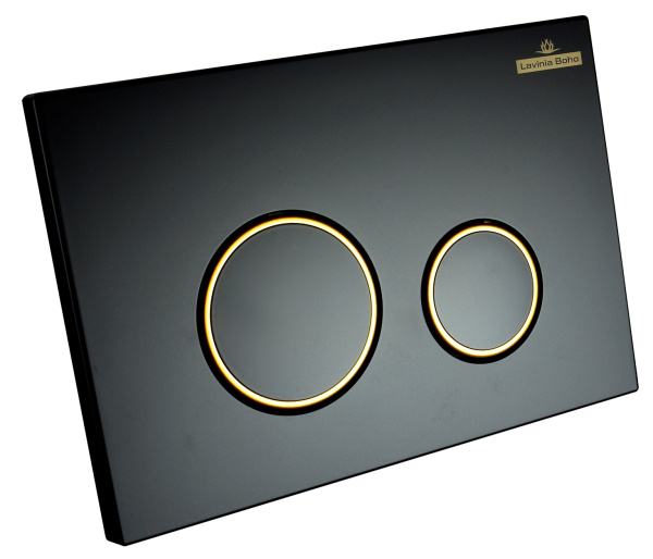 Комплект 6 в 1 Lavinia Boho Bristol Rimless 75110216, премиум с пластиковой черно-золотистой клавишей, инсталляцией и унитазом