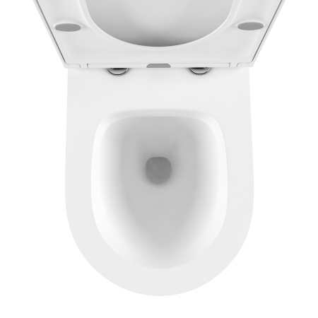 Комплект 6 в 1 Lavinia Boho Biore Rimless 77040098, премиум с пластиковой серебристой клавишей, инсталляцией и унитазом