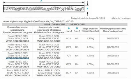 Дизайн-решетка Winkiel Perle WDR-800-03-0001 для дренажного канала