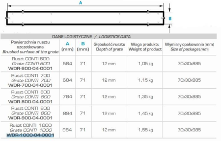 Дизайн-решетка Winkiel Conti WDR-1000-04-0001 для дренажного канала