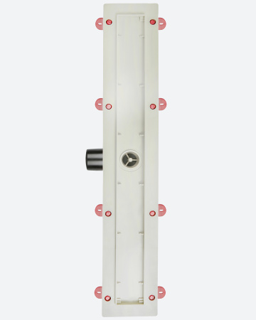 Трап линейный (душевой лоток) Vimarr A.0 517A38001050 800 мм с горизонтальным выходом D50 мм, с решеткой хром