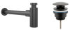 Набор 2 в 1 Vimarr Drainage 5180043003, сифон для раковины, донный клапан универсальный, матовый черный
