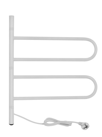 Электрический полотенцесушитель Vimarr Kaskad PSNkVMRKe455W 450x500 поворотный с греющим кабелем, белый матовый