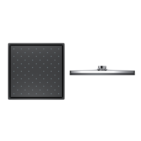 Душевая система Vimarr S12 550S1222S303 без смесителя, верхний душ квадратный 220х220 мм, ручной душ 3 функции, хром/черный