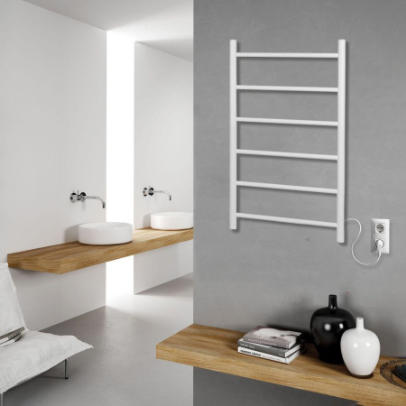 Полотенцесушитель электрический Vimarr Kaskad Sigma LNK-SVMRKe58W 500х800 лесенка, белый