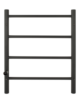 Полотенцесушитель электрический Vimarr Kaskad Mega LNK-LMVMRKe0411LTS56BM 500х600 лесенка, с термостатом и скрытым подключением, черный матовый (муар)
