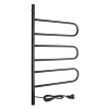 Электрический полотенцесушитель Vimarr Kaskad PSNkVMRKe4575BL 450x750 поворотный с греющим кабелем, черный матовый