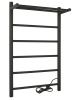 Полотенцесушитель электрический Vimarr Kaskad Mega LNK-LMVMRKeP58BM 500х800 лесенка, с полкой, черный матовый (муар)