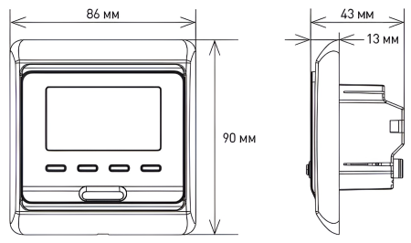 540TM51.716-1011 Терморегулятор Vimarr (белый) программируемый с ЖК дисплеем с двумя датчиками/до3,5 кВт (встраиваемый) 540TM51.716-1011