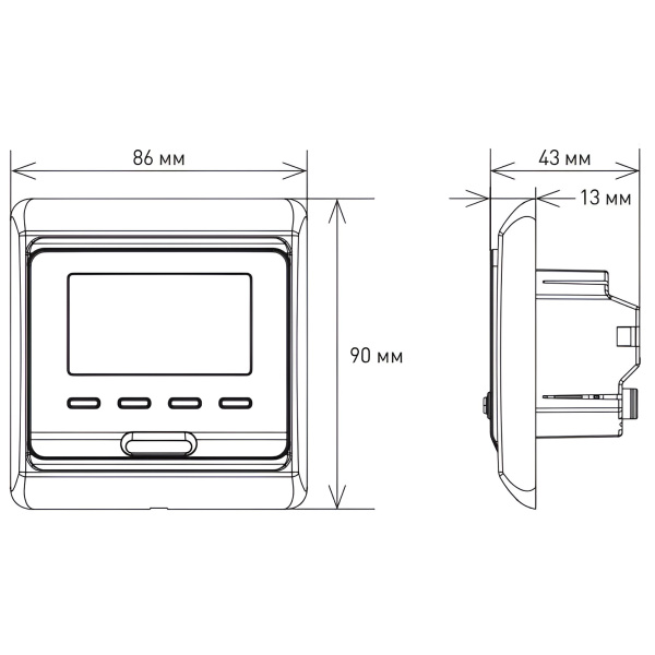 540TM51.716-2031 Терморегулятор Vimarr (белый) WIFI программируемый с ЖК дисплеем и двумя датчиками/до3,5 кВт (встраиваемый) 540TM51.716-2031