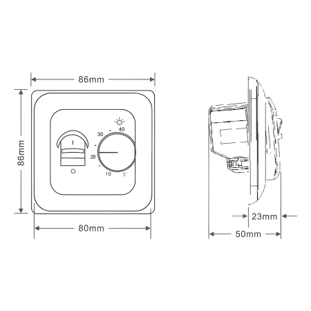Теплый пол Vimarr LM 540LM1050KM7.0-M1-02 7 м2 1050 Вт с черным механическим терморегулятором