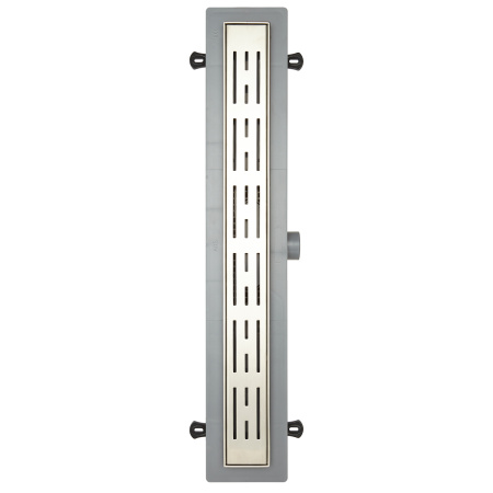 Трап для душа линейный (душевой лоток) Vimarr D-1 516D134011040 400 мм с рамкой из нержавеющей стали, с горизонтальным выходом D40/50 мм, с решеткой хром