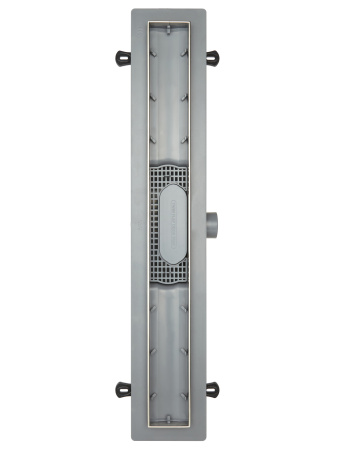 Трап для душа линейный (душевой лоток) Vimarr D-1 516D134011040 400 мм с рамкой из нержавеющей стали, с горизонтальным выходом D40/50 мм, с решеткой хром