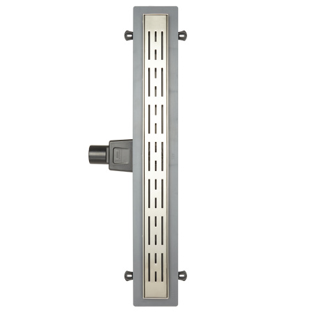 Трап линейный (душевой лоток) Vimarr LMC-1 516LMC139011050 900 мм с рамкой из нержавеющей стали, с горизонтальным выходом D50 мм, с решеткой хром