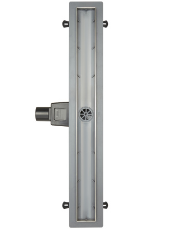 Трап линейный (душевой лоток) Vimarr LMC-1 516LMC139011050 900 мм с рамкой из нержавеющей стали, с горизонтальным выходом D50 мм, с решеткой хром