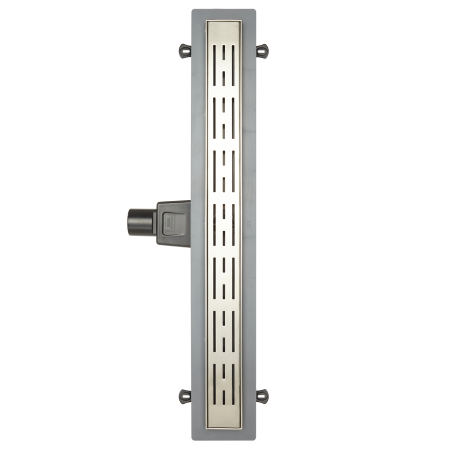 Трап для душа линейный (душевой лоток) Vimarr SMC-1 516SMC139011050 900 мм с рамкой из нержавеющей стали, с горизонтальным выходом D50 мм, с решеткой хром