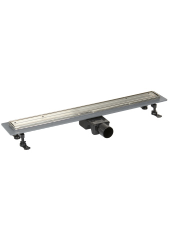 Трап линейный (душевой лоток) Vimarr WC-2 516WC239011050 900 мм с рамкой из нержавеющей стали, с горизонтальным выходом D50 мм, с решеткой под плитку (перевертыш)