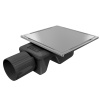 Трап квадратный душевой Vimarr WC-2 515WC231511050 15х15 см с рамкой из нержавеющей стали, с горизонтальным выходом D50 мм, решетка под плитку (перевертыш)