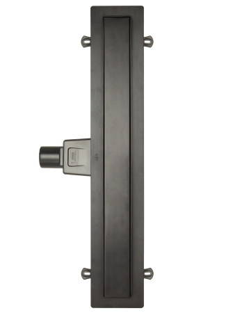 Трап линейный (душевой лоток) Bejert A-2 B716A280-03050-3 800 мм с горизонтальным выходом D50 мм, с решеткой под плитку (перевертыш), черный