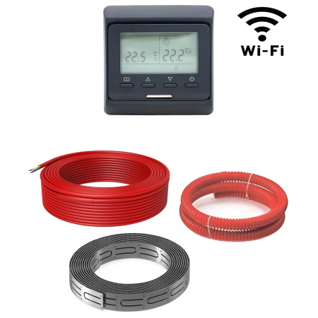 Греющий кабель (секция нагревательная) Vimarr L 541L400KS23-220B-M1-32 23м 414 Вт (2-2,67 м2) с черным WiFi программируемым терморегулятором