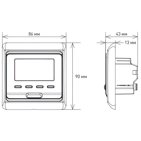 Греющий кабель (секция нагревательная) Vimarr S 541S400KS23-220B-M1-32 23м 414 Вт (2-2,67 м2) с черным WiFi программируемым терморегулятором