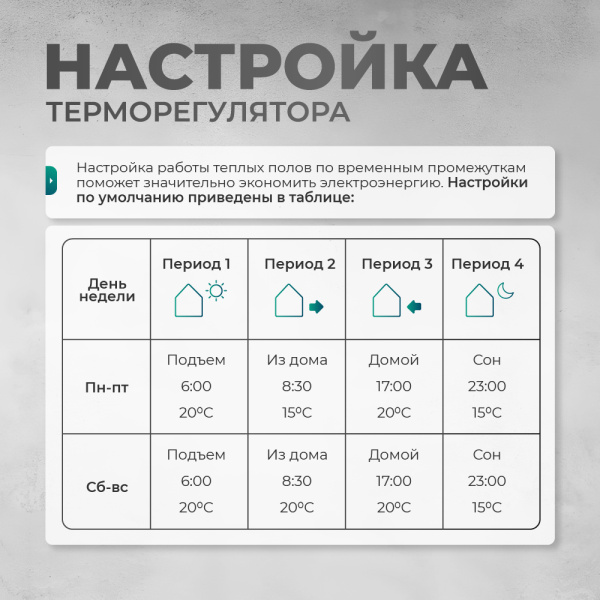 Греющий кабель (секция нагревательная) Bejert L B741KS23-400M1-51 23м 414 Вт (2-2,67 м2) с белым WiFi программируемым сенсорным терморегулятором
