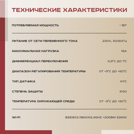 Теплый пол Vimarr L 550L-XICA2640-12.0-53 10 м2 2640 Вт с черным WiFi программируемым сенсорным терморегулятором