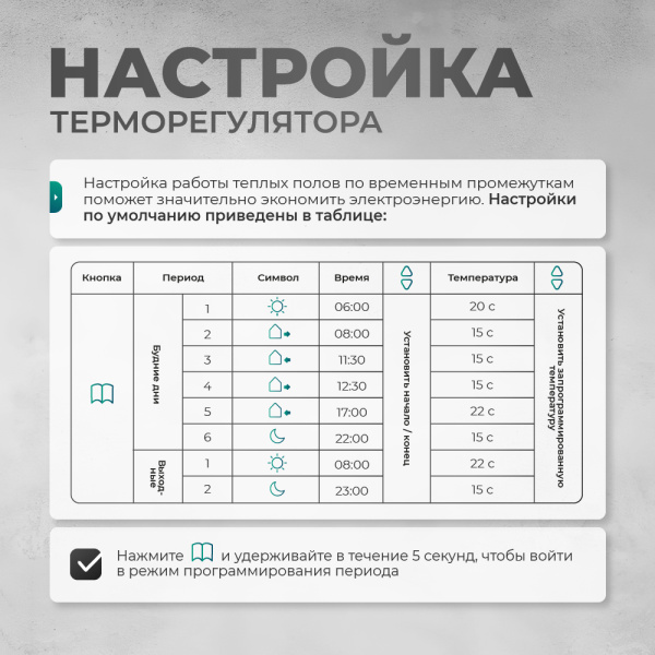 Теплый пол Bejert L B742TSP15.0-2250-11 12 м2 2250 Вт с белым программируемым терморегулятором