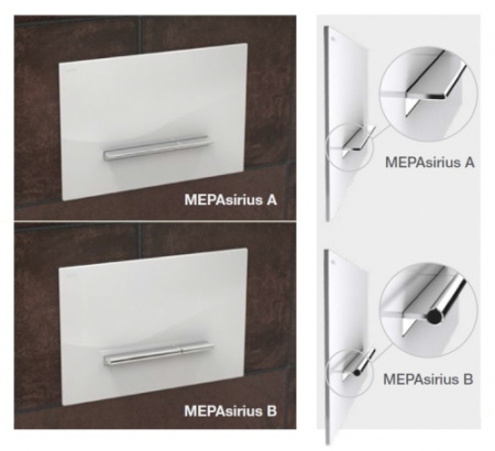 Клавиша смыва для унитазов Mepa Sirius A 421740, белое стекло