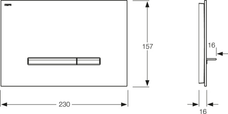 Клавиша смыва для унитазов Mepa Sirius A 421741, черное стекло