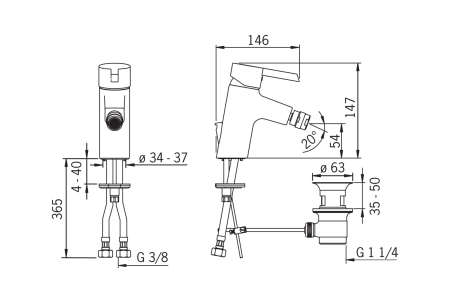 Смеситель для биде Hansa Pinto 45073203